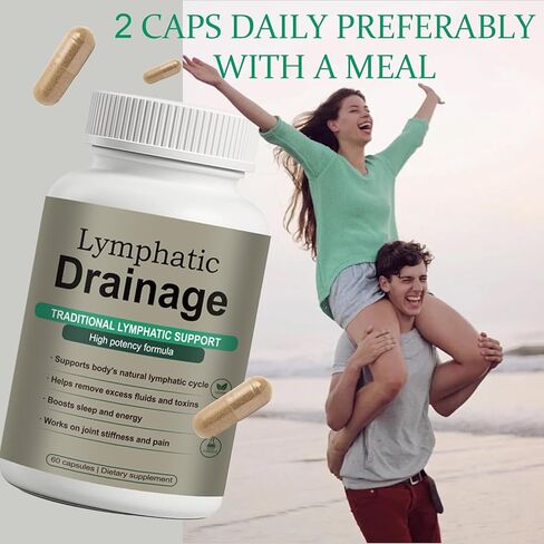 Lymphatic Drainage Capsules – Natural Herbal Blend with Dandelion, Burdock, Kelp & Echinacea – Supports Circulation & Fluid Balance in Saudi Arabia