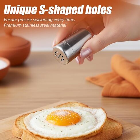 4Pcs Mini Stainless Steel Salt and Pepper Shakers, Portable Spice Containers with Lid Seasoning Dredge Shaker, Moisture Proof, Leak-Proof for Camping, Lunch Box, Kitchen, Picnic (1.9 x 0.98 Inch) in Saudi Arabia