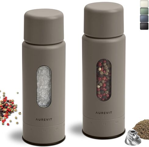 Salt And Pepper Grinder Set Manual, Salt And Pepper Mill With Ceramic/Stainless Steel Core, External Adjustable Coarseness, Refillable, Durable (2 Packs, Black) in Saudi Arabia