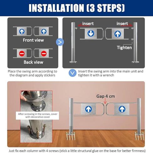 باب معدني متأرجح أوتوماتيكي للسوبر ماركت مع وظيفة الارتداد 80 × 97 سم in Kuwait
