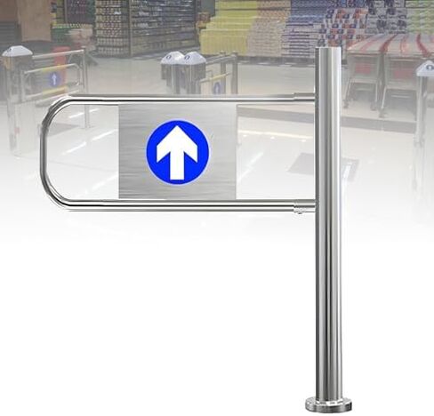 بوابة معدنية صناعية متأرجحة - تصميم ارتداد تلقائي مع إغلاق زنبركي لمداخل السوبر ماركت، مقاس عالمي 60 × 100 سم، تحكم متين وآمن في الوصول in Kuwait