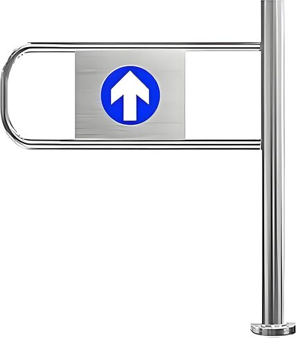 بوابة أمان متأرجحة باتجاه واحد لمحلات السوبر ماركت باب مدخل معدني صناعي من الفولاذ المقاوم للصدأ متين ومستقر مثالي للمتاجر والساحات والمستودعات - 90 × 100 سم (يسار) in Kuwait