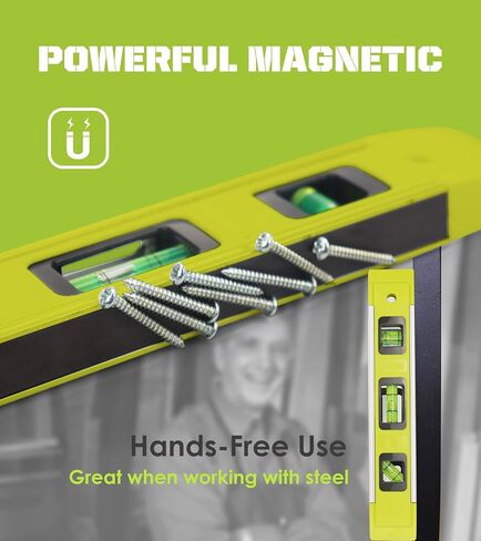 المستوى والأداة، مستوى الطوربيد المقوى بالألمنيوم المغناطيسي، 9 بوصة، أخضر، قطعة واحدة in Kuwait