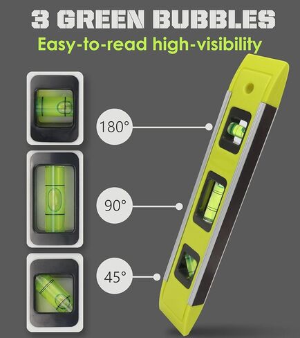 المستوى والأداة، مستوى الطوربيد المقوى بالألمنيوم المغناطيسي، 9 بوصة، أخضر، قطعة واحدة in Kuwait