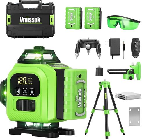 16 Line Laser Level 360 Self Leveling, 4x360°Professional 4D Green Cross Line laser Level with 2 Batteries,for Construction and Picture Hanging, Horizontal Line leveler Tool (Green) in Saudi Arabia