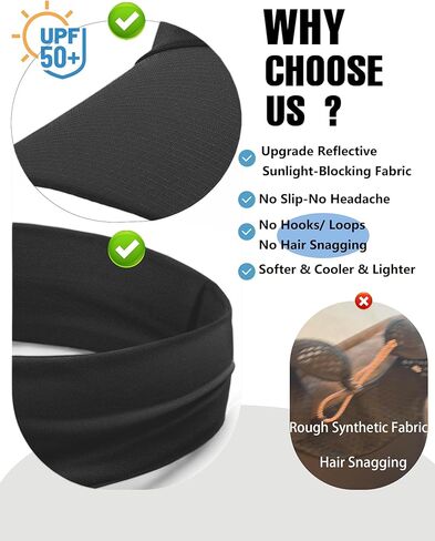 Cooling Sun Stretchy Visor Hat for Men Women,Lightweight Portable No Slip Band,UPF 50 Sun Protection Visor in Saudi Arabia