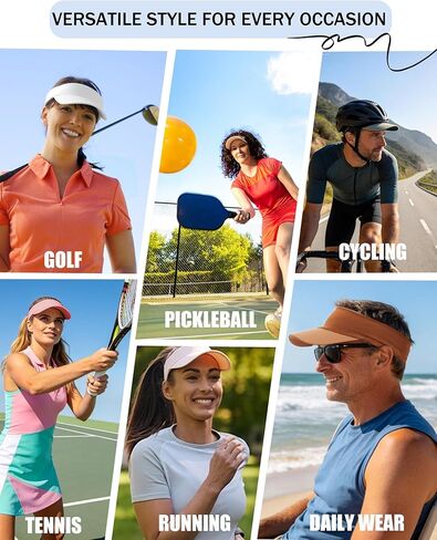 Cooling Sun Stretchy Visor Hat for Men Women,Lightweight Portable No Slip Band,UPF 50 Sun Protection Visor in Saudi Arabia