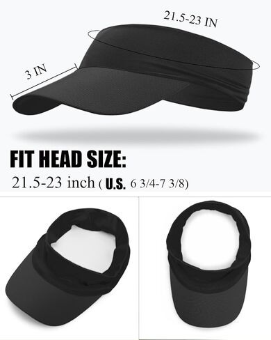 Cooling Sun Stretchy Visor Hat for Men Women,Lightweight Portable No Slip Band,UPF 50 Sun Protection Visor in Saudi Arabia