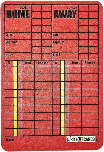 بطاقات حكم قابلة لإعادة الكتابة لكرة القدم من WRITEonCARDS، مجموعة من 4 بطاقات: أحمر/أصفر، ركلات الجزاء، بطاقة Game Record Plus (AR) in Kuwait