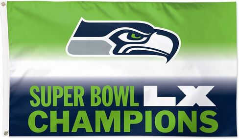 WinCraft Seattle Seahawks Super Bowl LX Single-Sided Deluxe 3' x 5' Flag in Saudi Arabia
