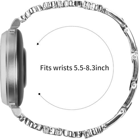 أساور بلينغ متوافقة مع Garmin Lily 2 /Lily 2 Classic، حزام ساعة رعاة البقر المعدني من حجر الراين الماسي، إكسسوارات سوار بديلة للمجوهرات الأنيقة للنساء in Kuwait