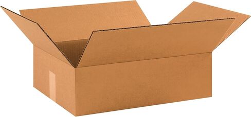 PARTNERS BRAND 17 × 13 × 5 صناديق من الورق المقوى المموج، مسطحة 17 بوصة طول × 13 بوصة عرض × 5 بوصة ارتفاع، حزمة من 25 | الشحن، التعبئة والتغليف، النقل، صندوق تخزين للمنزل أو العمل، صناديق كبيرة بالجملة قوية in Kuwait