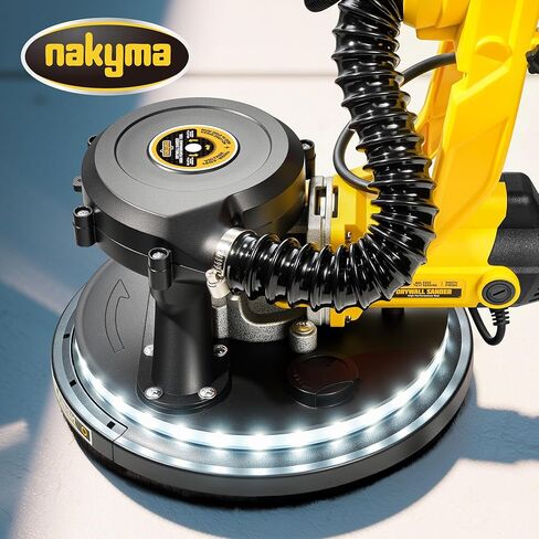 ماكينة صنفرة الحوائط الجافة، ماكينة سنفرة الحوائط الجافة الكهربائية بقدرة 950 وات 8.5 أمبير مع مجمع غبار فراغ، 9 سرعات متغيرة 800-2100 دورة في الدقيقة، مقبض قابل للطي والتمديد، ماكينة سنفرة الجدران لسقف الفشار، ماكينة سنفرة عمود الحوائط الجافة in Kuwait