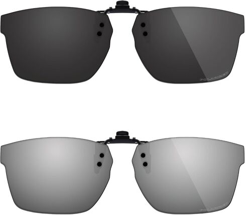 نظارات شمسية مستقطبة من Fiskr قابلة للطي ومضادة للوهج للحماية من الأشعة فوق البنفسجية لـ Oakley Hex Jector (A) OX8174F 56 مم - مقاس صغير - كلاسيكي أسود وفضي معدني in Saudi Arabia