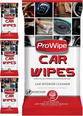 Car Cleaning Wipes - Car Interior Cleaner, Dashboard Cleaner, 4x40-160 Count Residue-Free Wipes for Interior Surfaces, From Dashboard to Leather Seats, Must Have Accessories in Saudi Arabia