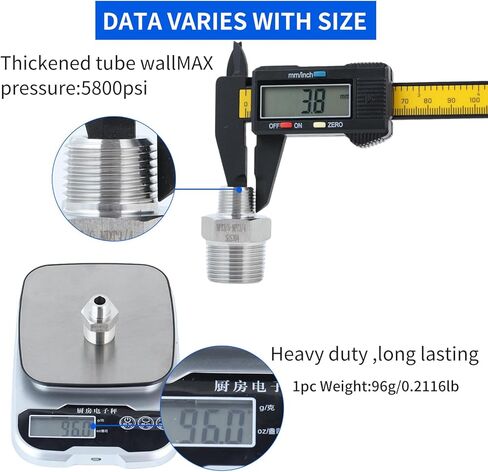 2 pack 3/8 to3/4male adapter,NPT3/8Male-NPT3/4Male nipple,Heavy-duty threaded pipe fitting, stainless steel304. in Kuwait