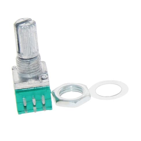 Fielect 5Pcs 20K Ohm 6 Pins Shaft Rotary Linear Seal Dual Taper Audio B Type Potentiometer, Volume Control Potentiometer B20K RK097G in Saudi Arabia