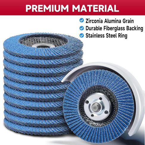Abrasives Flap Discs 4-1/2",10 Pack,4.5" x 7/8" Type 29 Premium High Density Zirconia Flap Sanding Discs for Angle Grinder,Grinding Wheels,Sanding Discs,Flap Discs for Wood & Metal.(60 Grit) in Saudi Arabia