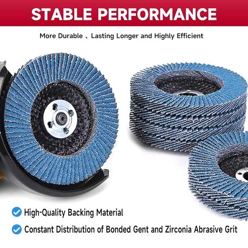 Abrasives Flap Discs 4-1/2",10 Pack,4.5" x 7/8" Type 29 Premium High Density Zirconia Flap Sanding Discs for Angle Grinder,Grinding Wheels,Sanding Discs,Flap Discs for Wood & Metal.(60 Grit) in Saudi Arabia