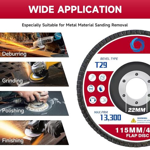 Abrasives Flap Discs 4-1/2",10 Pack,4.5" x 7/8" Type 29 Premium High Density Zirconia Flap Sanding Discs for Angle Grinder,Grinding Wheels,Sanding Discs,Flap Discs for Wood & Metal.(60 Grit) in Saudi Arabia
