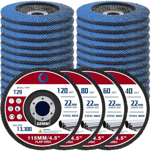 Abrasives Flap Discs 4-1/2",10 Pack,4.5" x 7/8" Type 29 Premium High Density Zirconia Flap Sanding Discs for Angle Grinder,Grinding Wheels,Sanding Discs,Flap Discs for Wood & Metal.(60 Grit) in Saudi Arabia