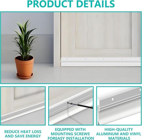 Aluminum Door Rubber Sweep 36 Inch – Heavy Duty Door Draft Stopper, Weather Stripping Seal Strip for Exterior & Interior Doors, Energy Saving, Noise Reduction, Easy Installation in Kuwait