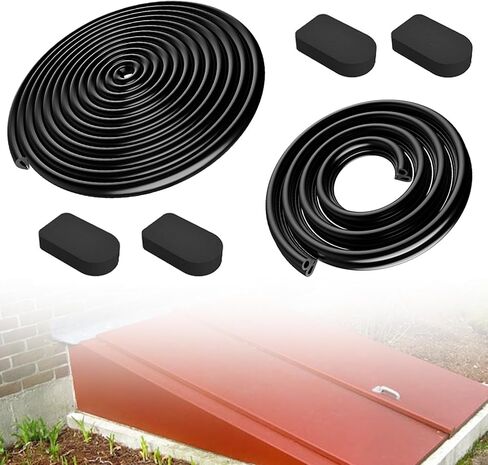 متوافق مع مجموعة شريط الطقس لباب الطابق السفلي من Bilco - حشية واحدة على شكل حرف U، حشية واحدة لمصباح، 4 وسادات إغلاق للغطاء سهلة التركيب، بديل لمجموعة ختم باب الطابق السفلي من Bilco in Kuwait