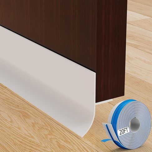 شريط إغلاق للباب من السيليكون على شكل حرف T للجانب، شريط سدادة للباب بطول 1.97 × 40 قدم لإطار الباب والنوافذ وفجوات كنس الدش (شفاف) in Kuwait