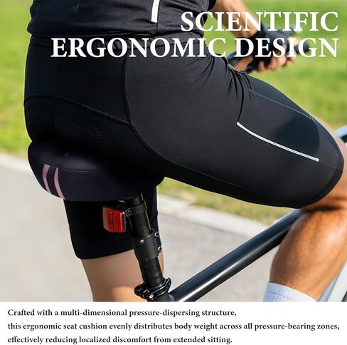 Wide Bike Seat Cushion for Men & Women -Extra Comfort Bicycle Seat,Bike Saddle for Mountain Bikes,Exercise Bikes,Electric Bikes,Road Bikes,Reflective Strip for Safer Ridding in Saudi Arabia