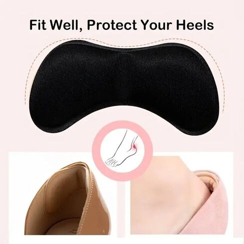 قطعتان من نعل داخلي من الفوم الناعم، بطانة للكعب العالي، مادة TPU، أسود in Saudi Arabia