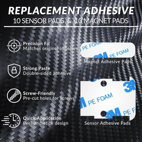 Safe Entry Sensors Replacement Adhesive Strips for SimpliSafe – Pre-Cut Replacement Tape for Sensors & Magnets | No Cutting Needed, Residue-Free Removal | Pack of 20 Sensor Pads & 20 Magnetic Pads in Kuwait