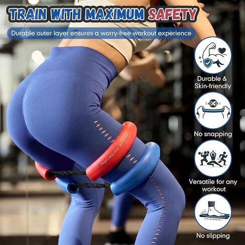 Soulchen 2 Pcs Hip Core System Loop Resistance Bands Glute Workout Bands to Stretch Strengthen Legs Hips Thighs Exercise Equipment for Women Men Adults in Saudi Arabia