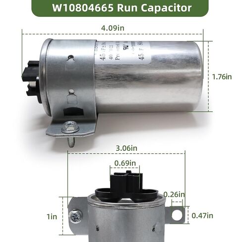 W10804665 Run Capacitor W10804665VP Washer Run Capacitor 45uF Fits for Whirlpool Kenmore Maytag Amana Replacement for AP5982845 4185285 EAP11703495 PS11703495 in Saudi Arabia
