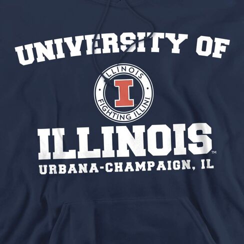 هوديي بغطاء للرأس للبالغين من الجنسين بشعار الدائرة الرسمية لجامعة إلينوي، كحلي، متوسط in Kuwait