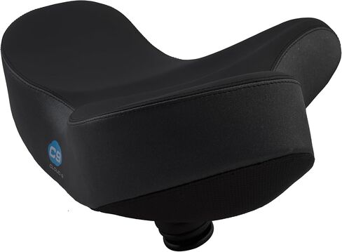 سرج دراجة مريح من Cloud-9 Flex-Curve XL، مقعد كروزر من الإسفنج الذكي مع قناة تخفيف، غطاء مقاوم للماء، 13 بوصة × 10 بوصة in Kuwait