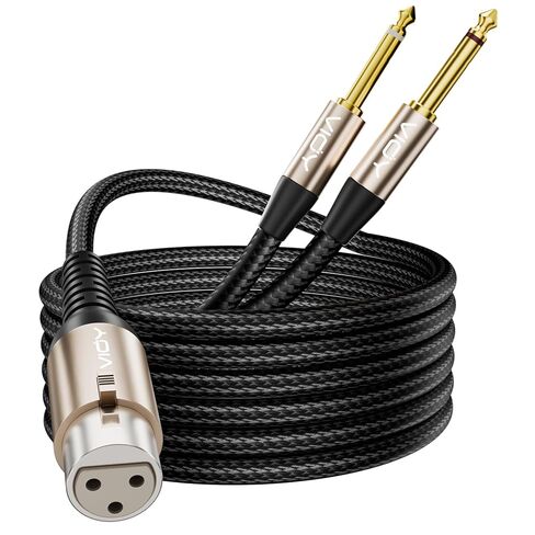 VIOY XLR to Dual 6.35mm Cable 6.6 FT, Balanced 1/4 TS to XLR Female Microphone Cord for Mixers, Amplifiers, Microphones, CD Players, Electronic Piano, Karaoke Machines (XLR Female-2 * 1/4 TS Male) in Saudi Arabia