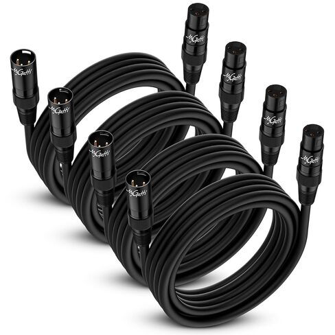 XLR Microphone Cable 7FT 4 Pack, Gold-Plated 3 Pin XLR Male to Female Balanced Mic Audio Cord, AL & OFC Dual Shielded Patch Cable for Speaker, Podcast, Mixer, Amplifier, Recording in Saudi Arabia