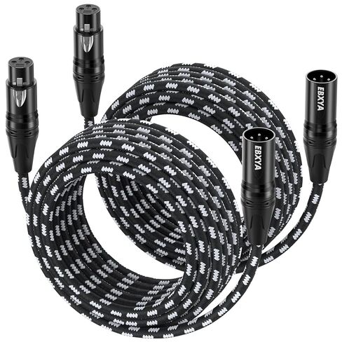 كابلات EBXYA XLR بطول 10 أقدام 4 حزم - كابل ميكروفون XLR مضفر ممتاز من الذكور إلى الإناث 3 دبابيس كابلات ميكروفون متوازنة لخلاط الميكروفون ومكبر الصوت واستوديو التسجيل in Kuwait