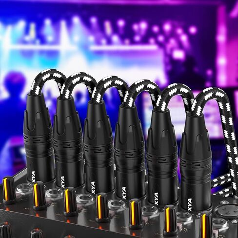 كابلات EBXYA XLR بطول 10 أقدام 4 حزم - كابل ميكروفون XLR مضفر ممتاز من الذكور إلى الإناث 3 دبابيس كابلات ميكروفون متوازنة لخلاط الميكروفون ومكبر الصوت واستوديو التسجيل in Kuwait