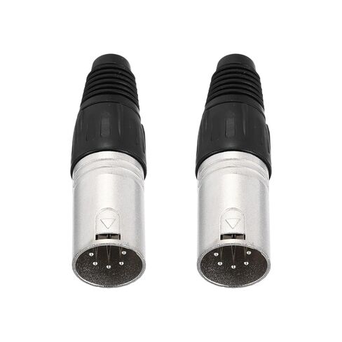 MECCANIXITY 4pcs 5 Pin XLR Male Connector, Microphone Audio Cable Plug Mic Socket Accessories for Mixer, Power Amplifier, Silver-2.6 inch in Saudi Arabia