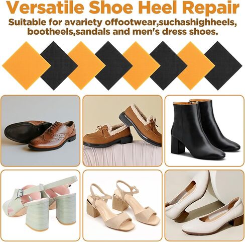 8PCS Square Rubber Sole Sheet, High Heels Patch Shoe Heel Repair, Rubber Heels Replacement Shoes Sole Protectors, Anti-Slip Heel Caps Savers for Women Black and Brown in Saudi Arabia