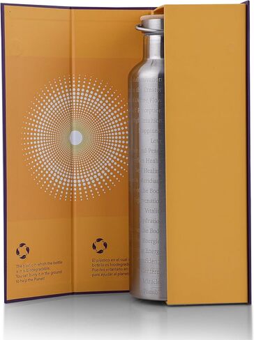 SANA Numerana Grabovoi Water Bottle 1L (34 oz) Stainless Steel | Water Activator Bottle Double-Walled Insulated Silver Bottle with Engraved Grabovoi Numbers (2.0 Version) in Saudi Arabia