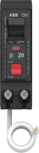 ABB Q-Line® THQL1120GFT قاطع دائرة الأعطال الأرضية • قاطع أحادي القطب بقدرة 20 أمبير • حماية GFCI • تيار متردد 120/240 فولت تيار متردد • تصنيف مقاطعة 10 kAIC • قاطع ضفيرة قابل للتوصيل لمراكز التحميل in Saudi Arabia