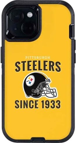 ملصق هاتف Skinit متوافق مع OtterBox Defender iPhone 13 - تصميم خوذة NFL Pittsburgh Steelers مرخص رسميًا in Saudi Arabia