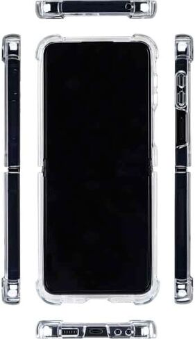 حافظة هاتف Skinit الشفافة متوافقة مع هاتف Galaxy Z Flip5 5G - تصميم شعار كبير مرخص رسميًا من NBA Golden State Warriors in Saudi Arabia