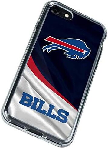 حافظة هاتف Skinit الشفافة متوافقة مع iPhone SE (الجيل الثاني والثالث) - تصميم NFL Buffalo Bills المرخص رسميًا in Saudi Arabia