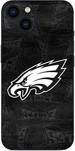 Skinit Decal Phone Skin Compatible with iPhone 13 - Officially Licensed NFL Philadelphia Eagles Black & White Design in Saudi Arabia