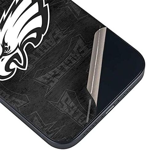 Skinit Decal Phone Skin Compatible with iPhone 13 - Officially Licensed NFL Philadelphia Eagles Black & White Design in Saudi Arabia