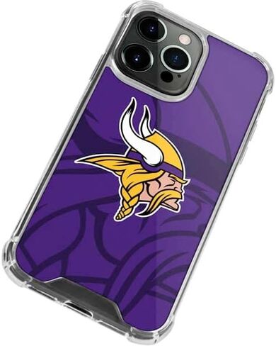 Skinit Clear Phone Case Compatible with iPhone 14 Pro Max - Officially Licensed NFL Minnesota Vikings Double Vision Design in Saudi Arabia