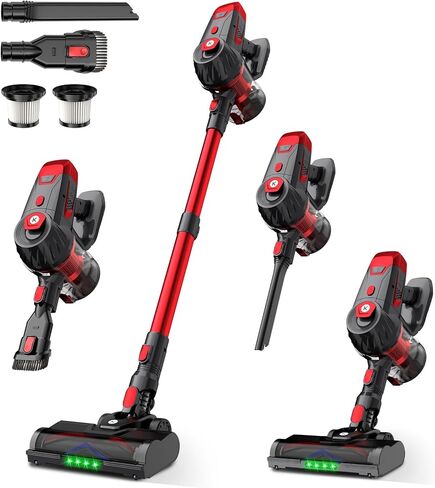 Cordless Vacuum Cleaner, 500W 45Kpa 60Mins Stick Vacuum Cleaner for Home, Self-Standing Vacuum with 1.5L Dust Cup and HEPA Filter, Anti-Tangle Brush for Hardwood Floors, Carpets, and Pet Hair in Saudi Arabia